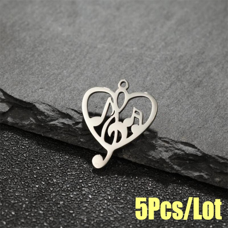 5kom glazbenih nota instrument konektor šarm od nehrđajućeg čelika za žene Diy pribor za izradu nakita ogrlica šarm privjesak