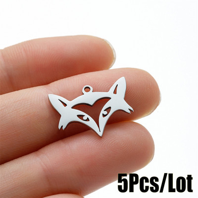 5 tk/partii DIY Fox amulettide ripats ehete tegemiseks kaelakee käevõru roostevabast terasest amulettidega, tüdrukute nipsasjadega
