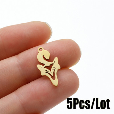 5 tk/partii DIY Fox amulettide ripats ehete tegemiseks kaelakee käevõru roostevabast terasest amulettidega, tüdrukute nipsasjadega