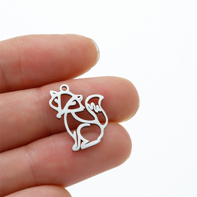 5 tk/partii DIY Fox amulettide ripats ehete tegemiseks kaelakee käevõru roostevabast terasest amulettidega, tüdrukute nipsasjadega