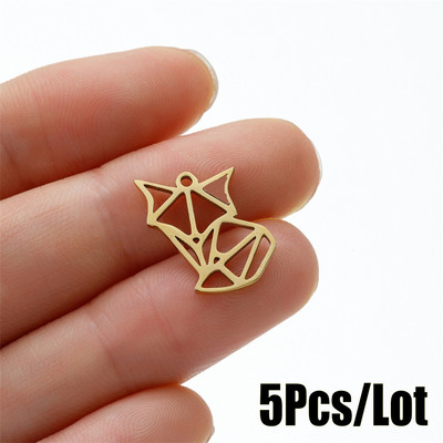 5 tk/partii DIY Fox amulettide ripats ehete tegemiseks kaelakee käevõru roostevabast terasest amulettidega, tüdrukute nipsasjadega