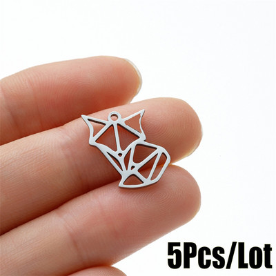 5 tk/partii DIY Fox amulettide ripats ehete tegemiseks kaelakee käevõru roostevabast terasest amulettidega, tüdrukute nipsasjadega