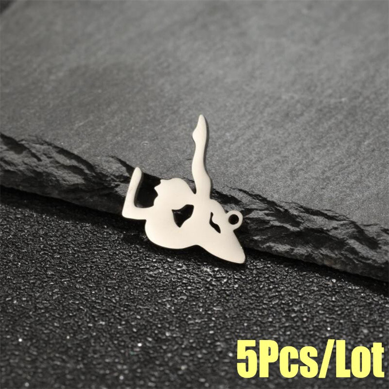 5 vnt./Aikštelė gimnazistas, sportiškas pasidaryk pats kabinamas žavesys mergaitei, nerūdijančio plieno karoliai, papuošalai, didmeninė prekyba