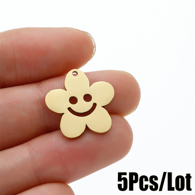 5 tk/partii Sünnipäevakingitus Kaunistus Tüdrukutele Lilled Võluv käevõru komplekt Tarvikute valmistamine Roostevabast terasest ripatsiteehete loomine