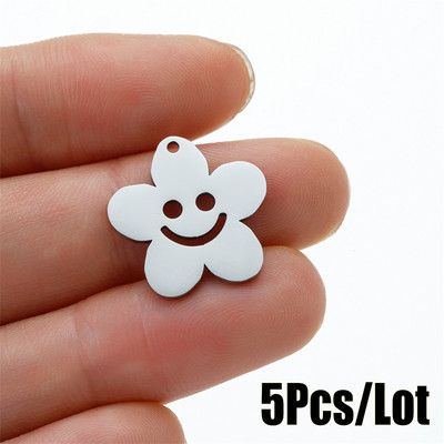 5 tk/partii Sünnipäevakingitus Kaunistus Tüdrukutele Lilled Võluv käevõru komplekt Tarvikute valmistamine Roostevabast terasest ripatsiteehete loomine