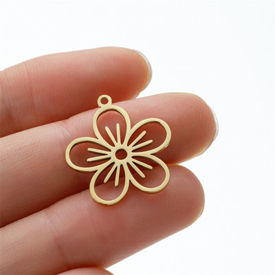 5 tk/partii Sünnipäevakingitus Kaunistus Tüdrukutele Lilled Võluv käevõru komplekt Tarvikute valmistamine Roostevabast terasest ripatsiteehete loomine