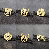 5 tk/partii Prantsuse buldogi võluripats naistele kullast roostevabast terasest loomad lemmikloomad isetehtud ehted kaelakee tarvikud