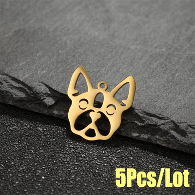 5 tk/partii Prantsuse buldogi võluripats naistele kullast roostevabast terasest loomad lemmikloomad isetehtud ehted kaelakee tarvikud