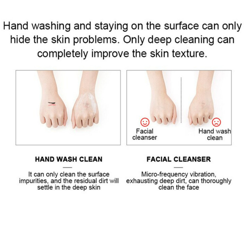 Elektriline silikoonist näohari puhastav nahamassaaži näopintsel Vibration Sonic Cleanser Deep Pore näoharja masin