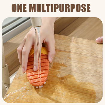 Многофункционална четка за почистване на зеленчуци и плодове Гъвкава четка за почистване на картофи и моркови Инструменти за почистване на кухня Аксесоари
