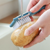 1 buc. perie multifuncțională pentru curățarea legumelor, fructelor, 5 în 1, curățător, tirbușon, mașină de tocat usturoi, cartofi, stridii, perie de curățare, instrument de bucătărie