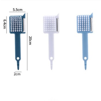 1 τεμ. Βούρτσα καθαρισμού φρούτων λαχανικών πολλαπλών χρήσεων 5 σε 1 Αποφλοιωτής με τιρμπουσόν Σκόρδο Μύλος πατάτας Oysters Clean Brush Εργαλείο κουζίνας