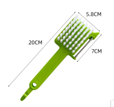 1 buc. perie multifuncțională pentru curățarea legumelor, fructelor, 5 în 1, curățător, tirbușon, mașină de tocat usturoi, cartofi, stridii, perie de curățare, instrument de bucătărie