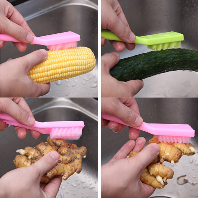 Daugiafunkcis vaisinių daržovių rankenėlių valymo šepetys Virimo virtuvės pakabinimo įrankiai Lengvai valomas šepetys Bulvių virtuvės namų įtaisai