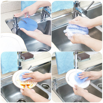 Инструмент за подложка против гореща маса Четка за почистване на кухня Силиконова четка за миене на съдове Плодове Зеленчуци Почистване на тенджера Тиган Гъба Подложки за почистване