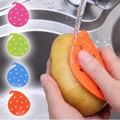 Perie pentru legume Mașini de spălat legume din silicon pentru fructe Mașină de spălat legume Porumb Dispozitiv de îndepărtare a mătasei Perie de spălat pentru cartofi Perie din silicon Porumb