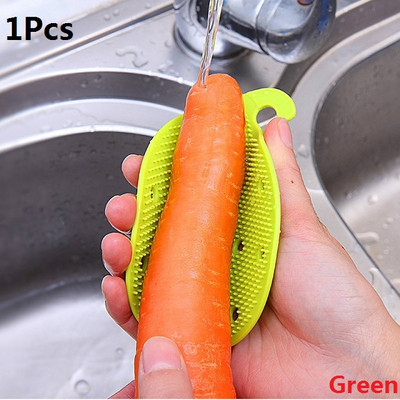 Köögiviljahari Silikoonist juurviljapuhastajad Puuvilja-juurviljapesumasin maisi siidieemaldaja kartulipuhastushari silikoonhari mais