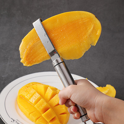 Dispozitiv de tăiat mango Despărțitor de mango Mașină de tăiat fructe Dispozitiv de tăiat Cuțit Instrument de curățare a fructelor Cuburi tăiat cubulețe Gadget de bucătărie