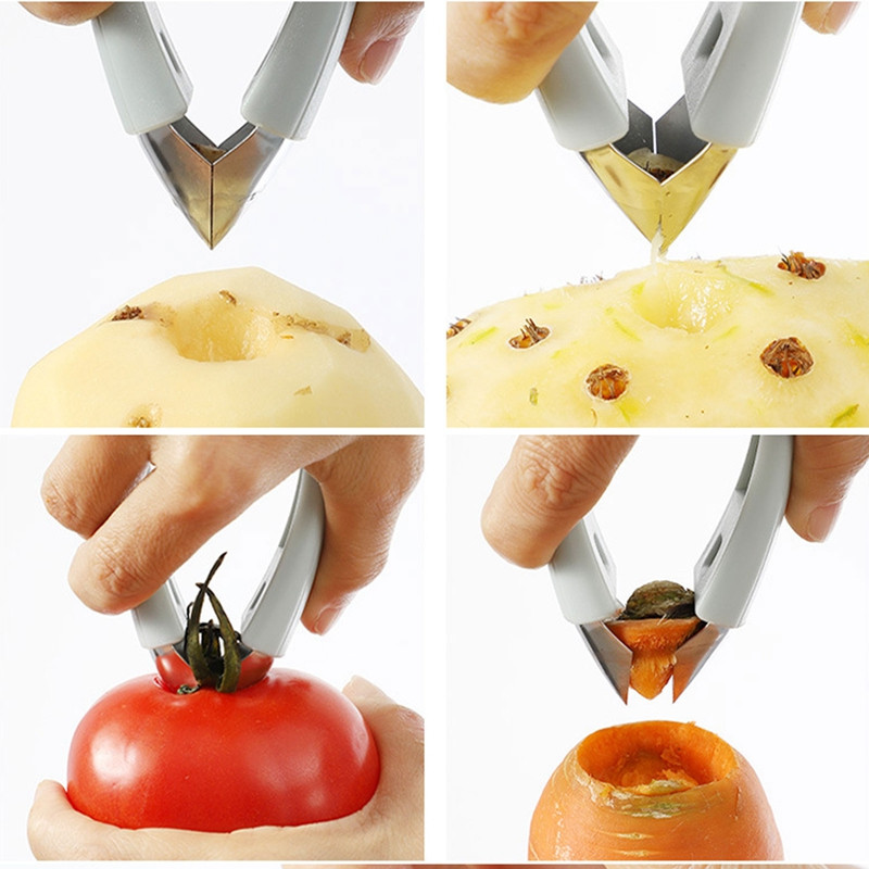 1 tk maasika roostevabast terasest ananassi silmakoorija puu- ja juurviljade praktiline seemneeemaldusklamber puuviljatööriistad köögividinad