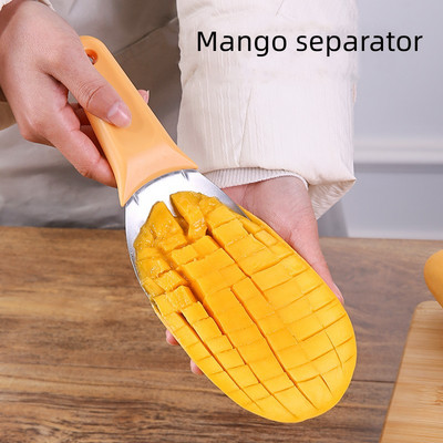 Tăiător multifuncțional de mango, separator de pulpă de fructe, despărțitor de mango, instrument de tăiere, lingură, lingură de fructe tăiată cubulețe pentru unealta de bucătărie