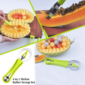 4 σε 1 Melon Cutter Scoop Fruit Carving Knife Fruit Cutter Dig Pulp Separator Κουζίνα Gadgets Πρόσβαση