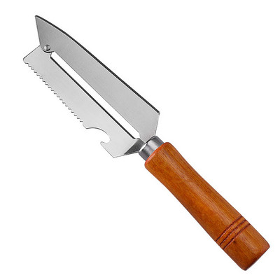 Nerūdijančio plieno virtuvės įrankiai Daugiafunkcis ananasų peilis daržovių vaisių skustukas Mango bananų medinės rankenos pjaustytuvas