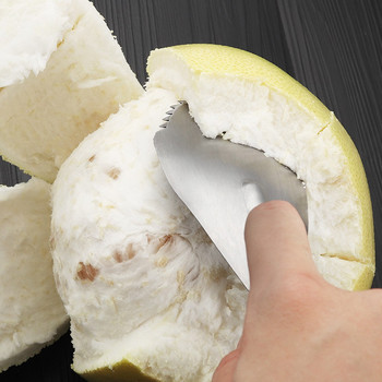 Инструмент за премахване на портокалова белачка от неръждаема стомана Издръжлив и безопасен Лесен за използване Подходящ за много плодове Кухненски инструменти за обелване на грейпфрут