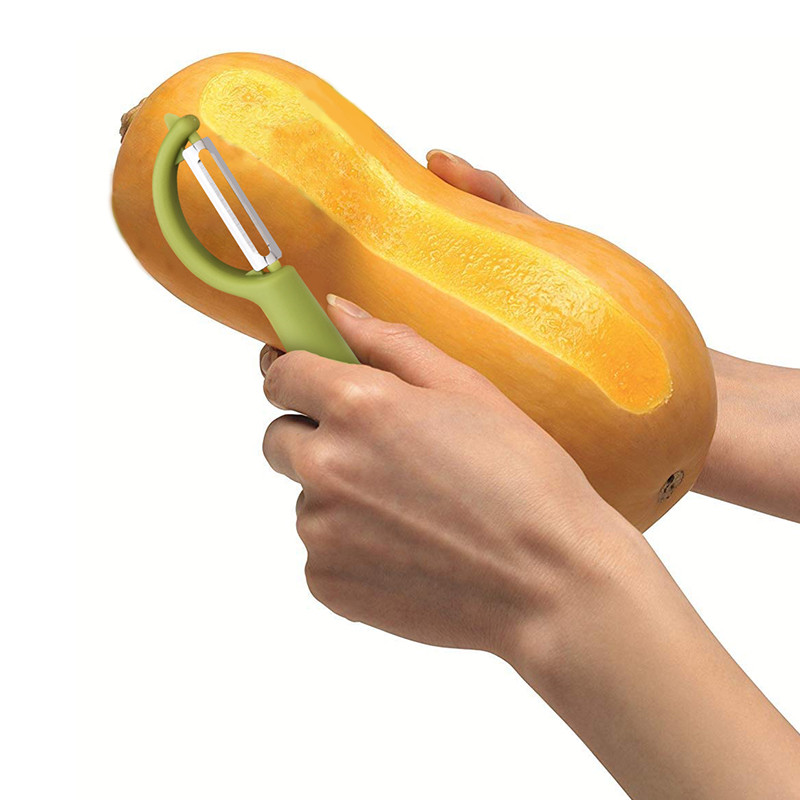 Konco puuvilja-köögiviljakoorija, 1/2 tk roostevabast terasest üliterav Julienne koorija ergonoomilise silikoonkäepidemega, köögitööriistad