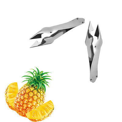 Белачка за плодове Strawberry Huller Резачка за резене на ананас Кухненски нож от неръждаема стомана Джаджи Щипки за резене на ананас