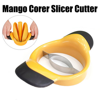 A legújabb multifunkciós mangómag szeletelő rozsdamentes acél mangóvágók gumi csúszásmentes fogantyúk maghámozó konyhai eszközök