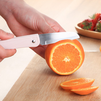 Сгъваем нож за плодове, пластмасова дръжка, 0,78 унции, острие от неръждаема стомана, огледално полирано, остър нож за подрязване, 2-3/4\