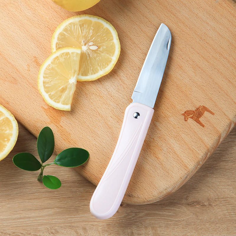 Sklopivi nož za voće, plastična drška, 0,78 oz, oštrica od nehrđajućeg čelika, ogledalo polirana, oštar nož za guljenje, 2-3/4" oštrica za guljenje voća
