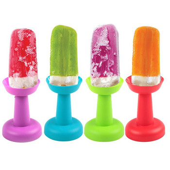 1PC Προστατευτικά Popsicle Θήκη προστασίας από σταγόνες Πλαστική βάση για παγωτό με διπλές άκρες Δίσκος αντιστάθμισης Παιδικό παιδικό σπίτι αναγκαιότητα πάρτι