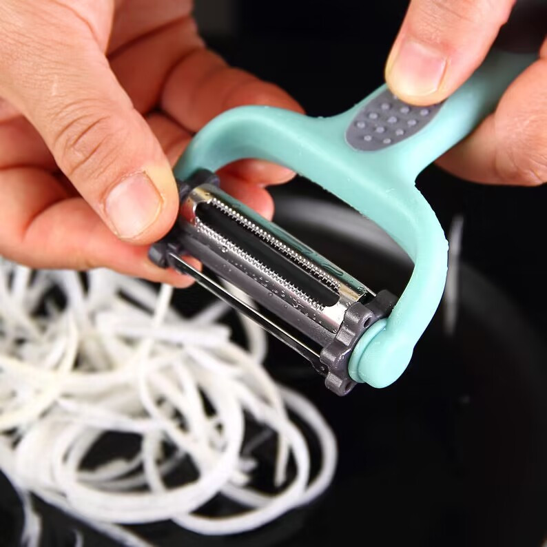 Εργαλείο αποφλοίωσης φρούτων 3 σε 1 Αποφλοιωτής μήλου Εργαλείο τεμαχισμού λαχανικών Πολλαπλών λειτουργιών Μαχαίρι καθαρισμού 3 πλευρών Κουζίνα Pelapatate Gadgets