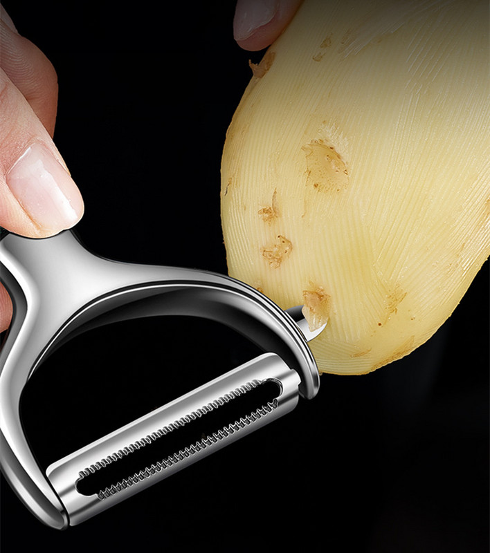 Mașină de curățat legume, oțel inoxidabil, multifuncțională, ultra ascuțită, răzătoare pentru fructe, tăietor, unelte de bucătărie de lux, gadgeturi