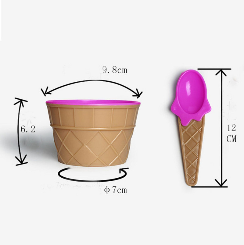 6 värvi 1tk värvi armsad jäätisetopsid lastele jäätisekaussi lusikakomplekt lastele kingitus magustoidukauss mängumaja mänguasi isetegemine köögitööriistad