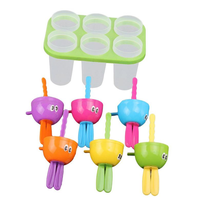Kalup za sladoled Kalup za pravljenje sladoleda sa 6 udubljenja Kalupi za hranu za DIY Ice Cream Popsicles Napunite Zamrznite i poslužite zdravu djecu