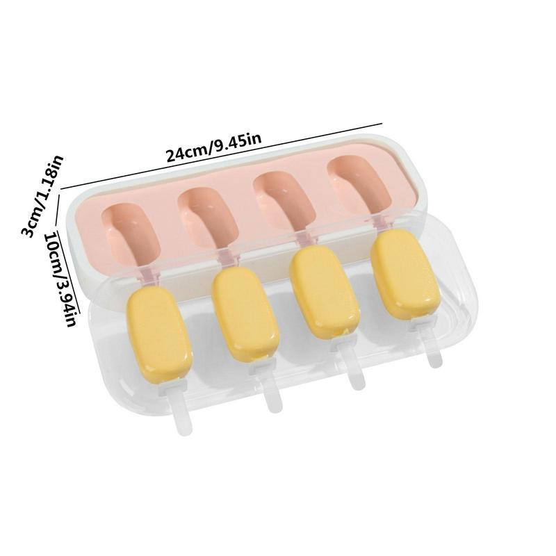Sicles Molds Silikonski ledomat, 4 šupljine, višekratni kalupi s poklopcem i Sicle štapićima za DIY Sicles Cakesicles kuhinjski alati