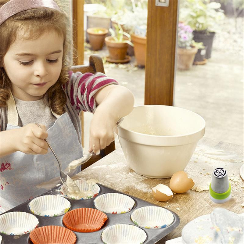 NAUJI Plastikiniai tortų kremo dekoravimo patarimai, konditerijos gaminių rinkiniai, nerūdijančio plieno vamzdžiai, glazūra, antgalis Kekselių galvutės desertų dekoratoriai