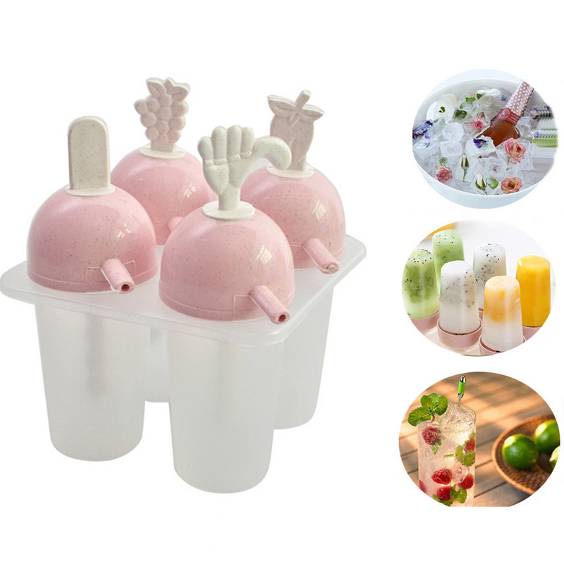 Kūrybinis ledo kubelių gaminimo aparatas su ledo kubeliais