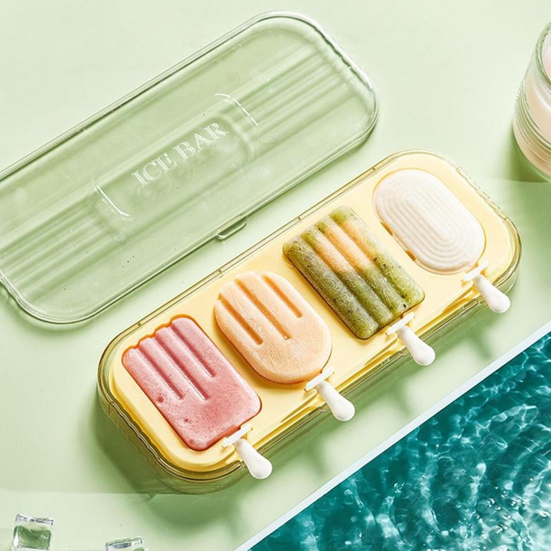 4 üreges fagylaltforma, újrafelhasználható dekorációs forma Többcélú formázó tartályok szappanzselé csokoládé nyári parti kellékekhez