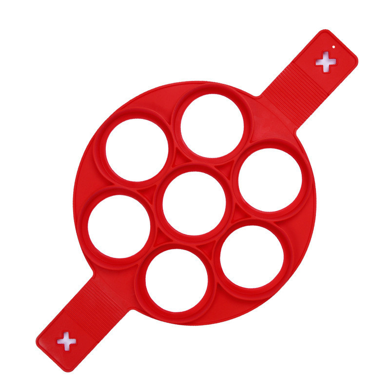 7 lyukú tészta adagoló szilikon forma edény kütyü Konyhai kiegészítők Palacsintasütő Tapadásmentes tűzhely Flip tojás főzőeszköz