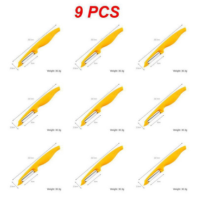 1 ~ 9 tk Multifunktsionaalne puuviljakoorija pp köögiviljakoorija köögividin ühesõnaline melonihöövel Kollane melonihöövli nuga