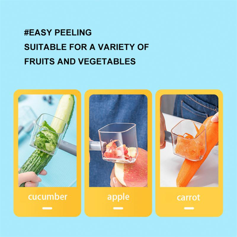 Ühe peaga koorija kvaliteetne materjal Säästke aega Pika käepidemega koorimisnuga Multifunktsionaalne roheline koorimisnuga koos säilituskoorijaga