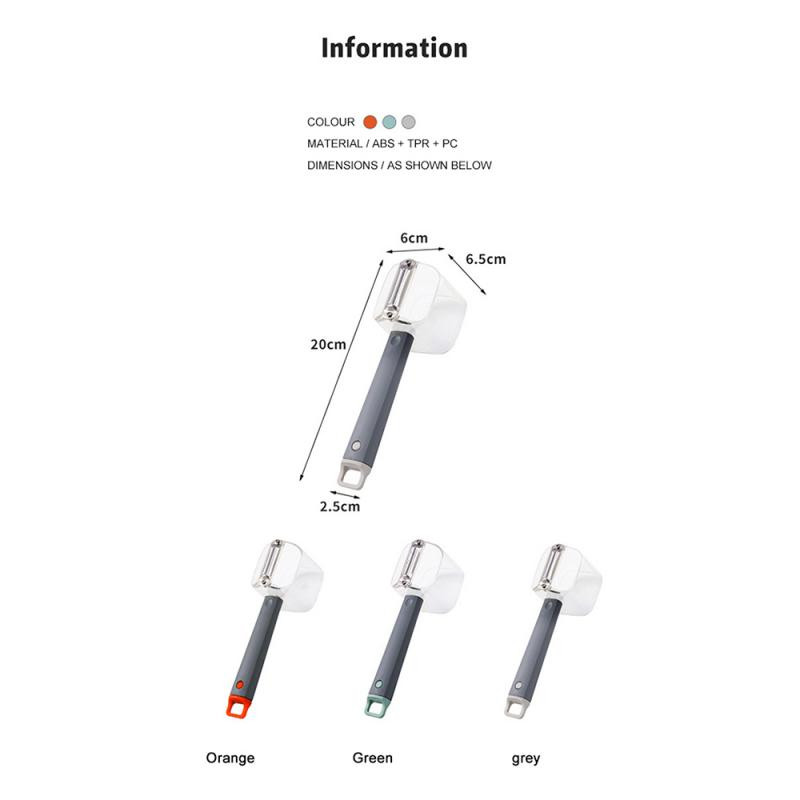 Ühe peaga koorija kvaliteetne materjal Säästke aega Pika käepidemega koorimisnuga Multifunktsionaalne roheline koorimisnuga koos säilituskoorijaga