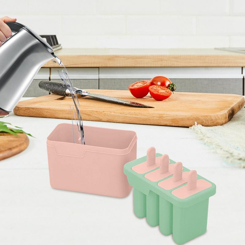 Kalup za led Sicles kalupi s 4 udubljenja Domaći kalup za sicle Lako otpuštanje Napravite led za zabave Sok od jogurta