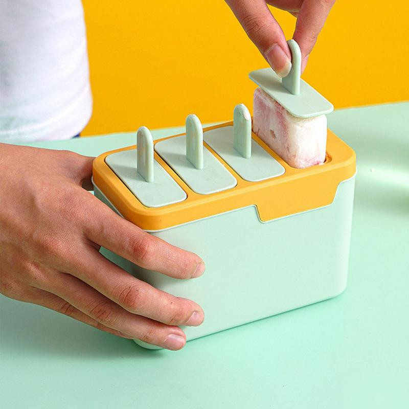 Kalup za led Sicles kalupi s 4 udubljenja Domaći kalup za sicle Lako otpuštanje Napravite led za zabave Sok od jogurta