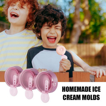 Καλούπια παγωτού BPA Free σιλικόνης Φόρμα για παγωτό 3 Grids DIY Donut Ice Popsicle Mold Safe Ice Cream Maker
