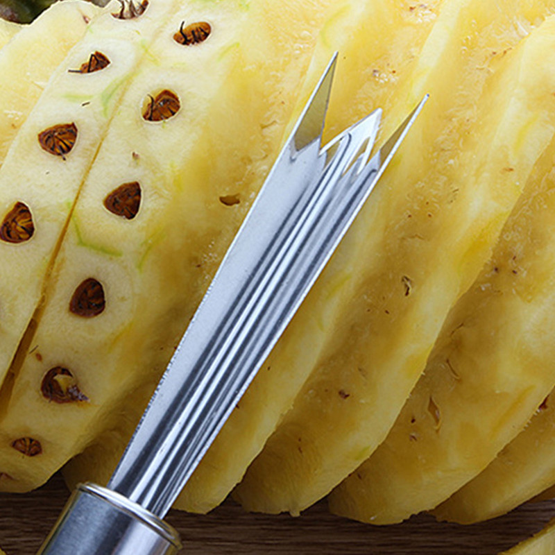Roostevabast terasest V-kujuline silmade kaevamise tööriist Vastupidav libisemiskindel ananassikoorija Köögiviljatööriistad V-tüüpi majapidamises kasutatav ananassilabidas