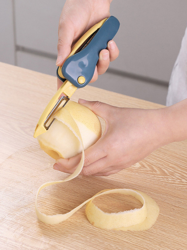 Kokkupandav topeltlõikuripea Peleri kontrastvärviseeria roostevabast terasest puuviljakoorimisnuga köök mitmeotstarbeline riivimiskoht